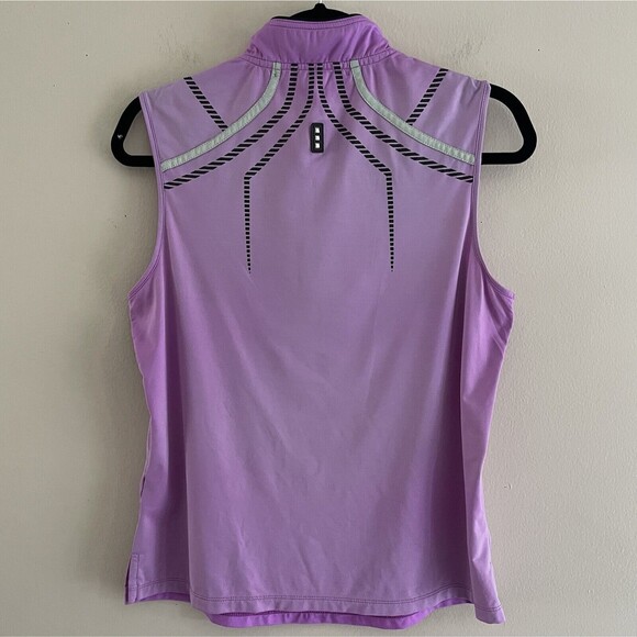 Jamie Sadock 1/4 Zip Golf Top Size M Tennis Active High Neck Sleeveless Purple - Picture 3 of 7